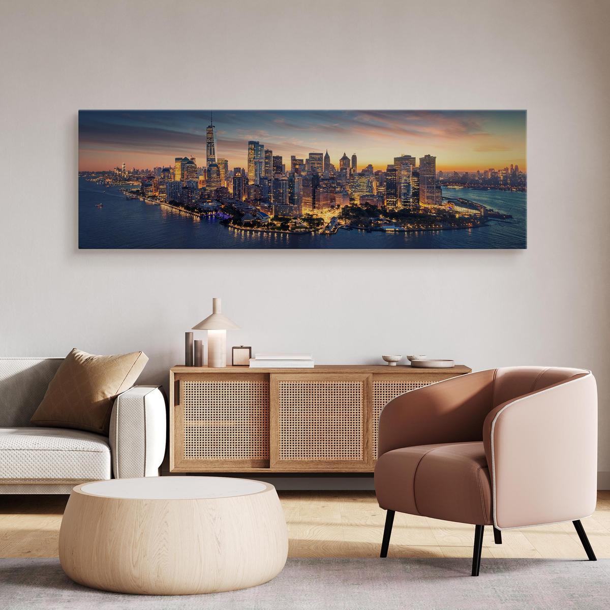 Obraz Na Płótnie Canvas Do Biura MANHATTAN NY Panorama 145x45cm nr. 7