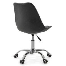 Krzesło do biurka DUBLIN biurowe krzesło obrotowe welurowe z poduszka do pokoju biura szare - Miniaturka zdjęcia nr 10