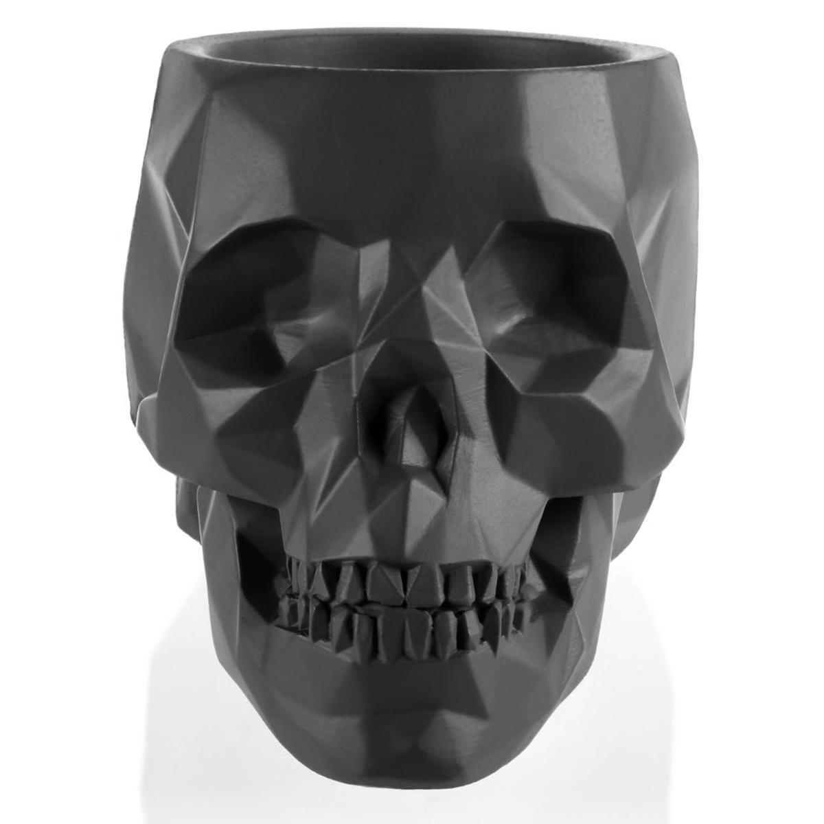 Donica Skull Low-Poly Black Matt Poli 24 cm nr. 2
