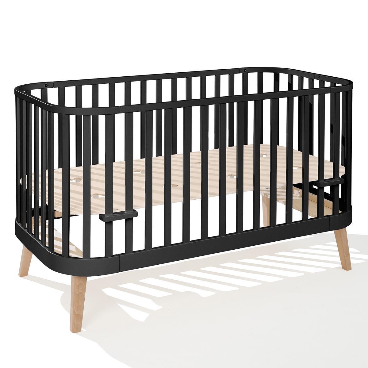 Łóżeczko niemowlęce drewniane bukowe zaokrąglone PRINCIPAL 140x70 cm 2w1 z funkcją sofy dla dziecka  7 Full Screen