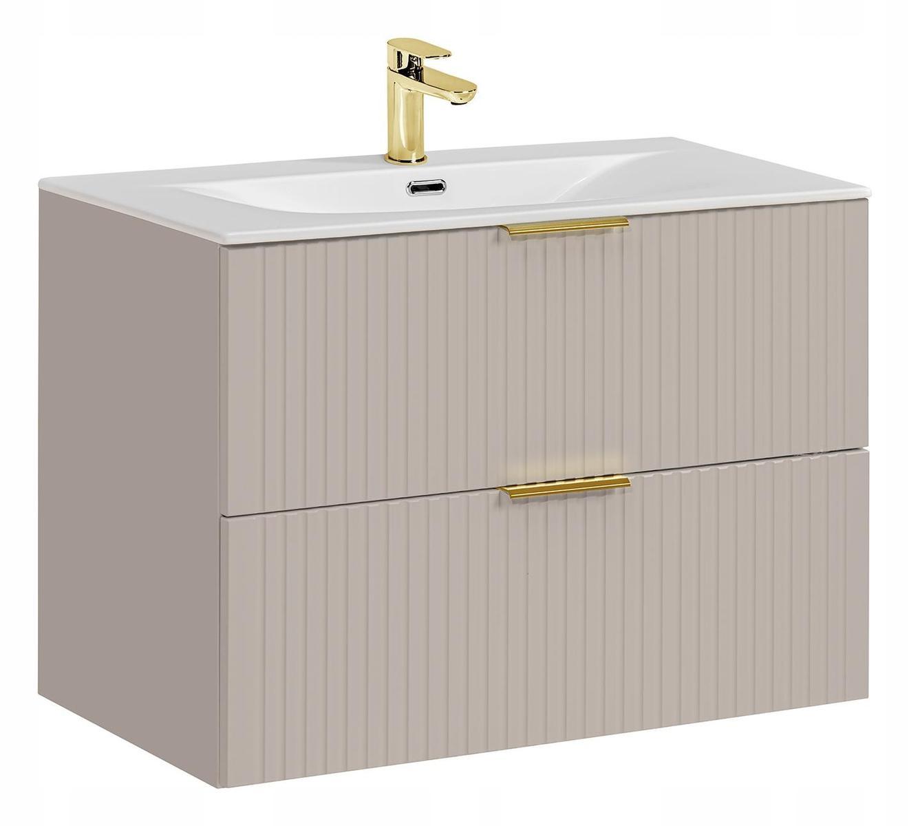 Szafka łazienkowa z umywalką 80 cm ADEL CASHMERE z szufladami kaszmirowa nr. 1