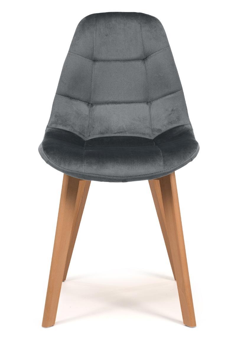Krzesło tapicerowane skandynawskie welurowe VEGAS szary 1 Full Screen