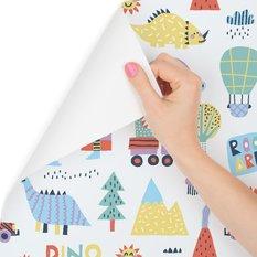 Tapeta dla chłopca, kolorowe dinozaury góry drzewa  - Miniaturka zdjęcia nr 1