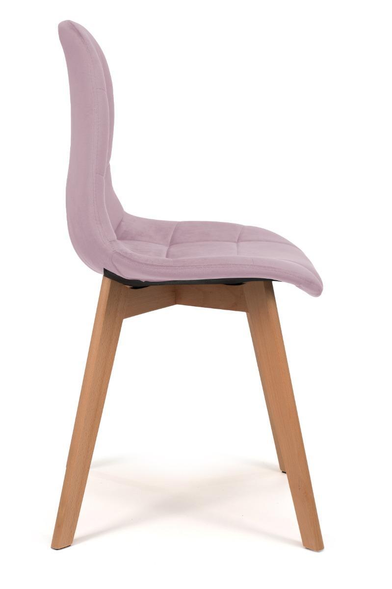 Krzesło tapicerowane skandynawskie welurowe VEGAS różowy 4 Full Screen
