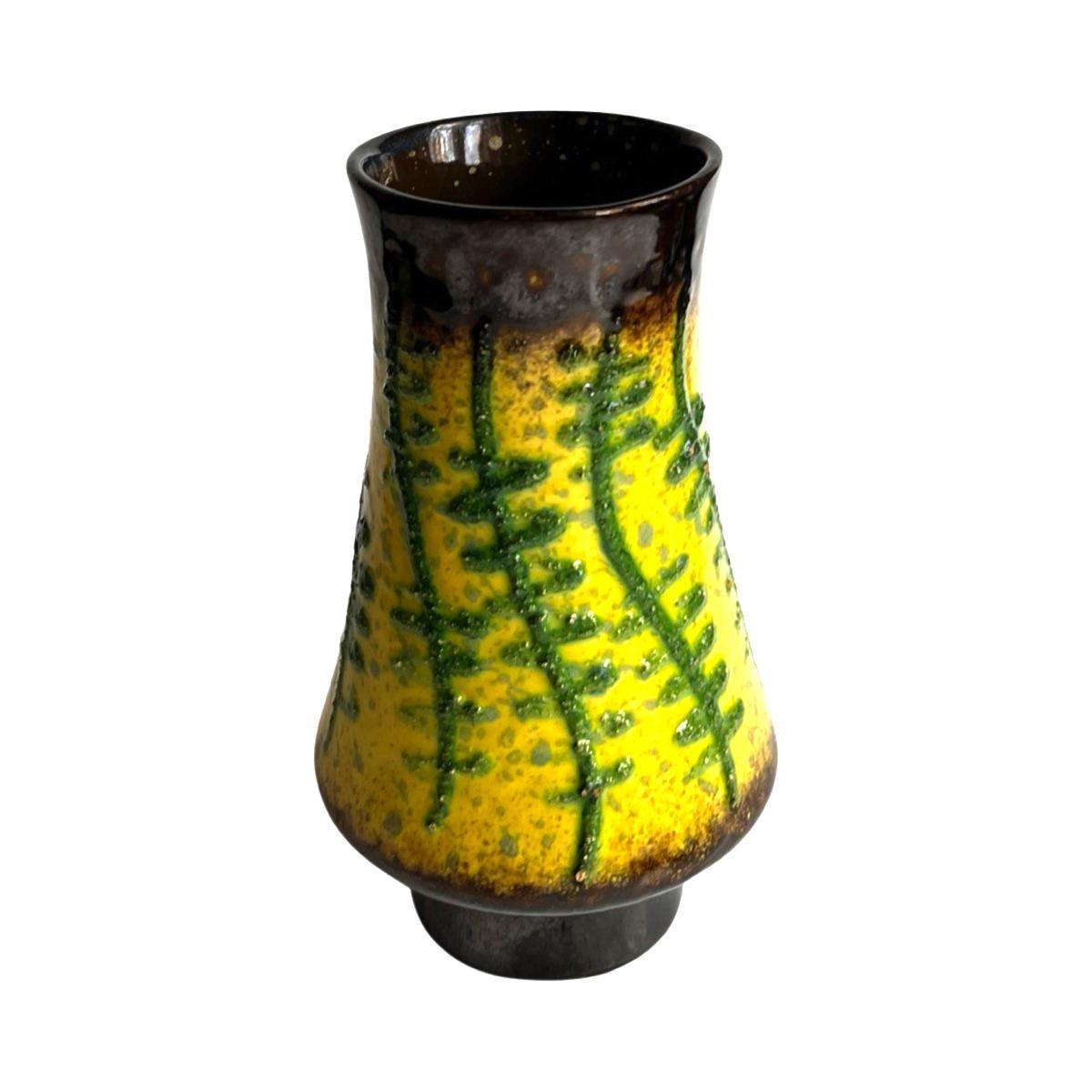 Wazon ceramiczny fat lava Strehla Keramik, Niemcy lata 60. nr. 6