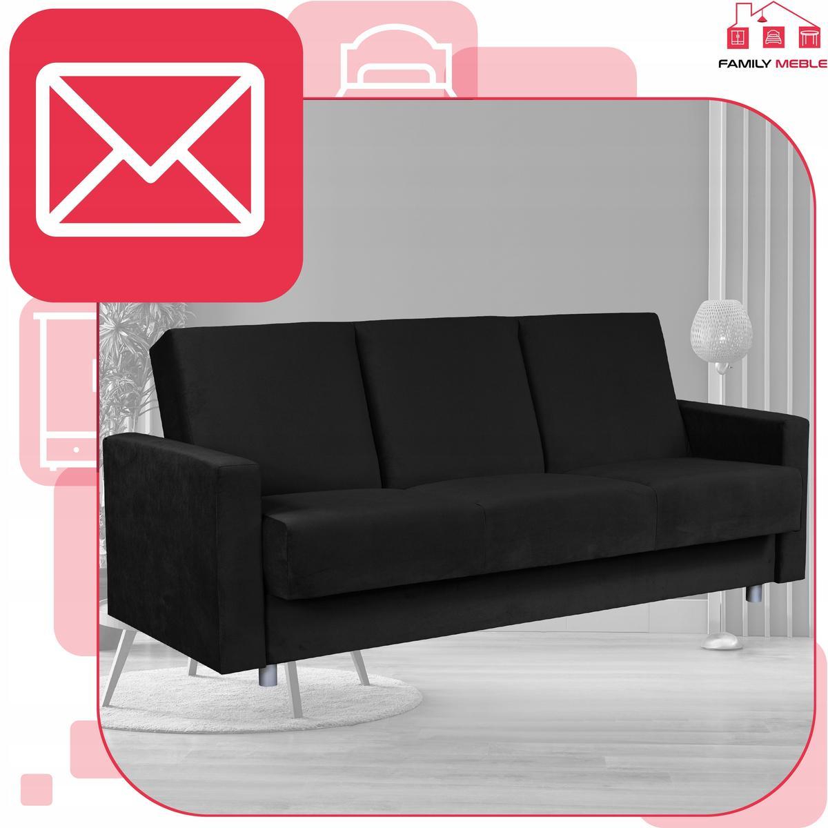 Wersalka sofa kanapa rozkładana czarna Alicja FamilyMeble 2 Full Screen