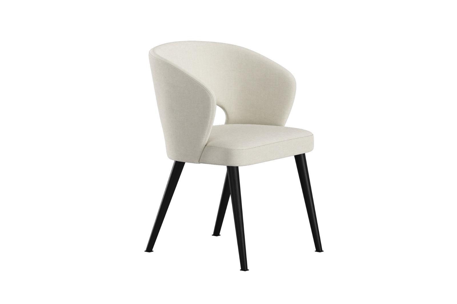 Krzesło DELUXE KR-8 50x60x85 cm welurowe do jadalni kremowy nr. 3