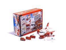 Transporter samolot + 3 pojazdy straż pożarna zabawka dla dzieci czerwona 41,5x31,5x14 cm - Miniaturka zdjęcia nr 8