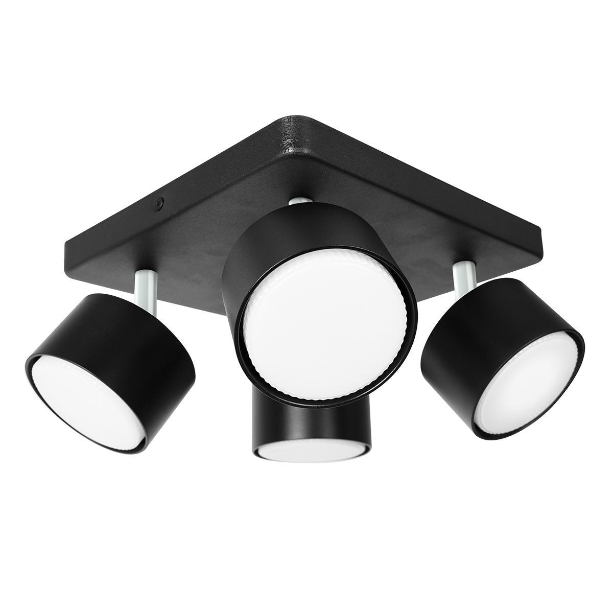Lampa sufitowa punktowa LED Heckermann 8795318A Czarna 4x głowica + 4x Żarówka LED GX53 7W Neutral 5 Full Screen