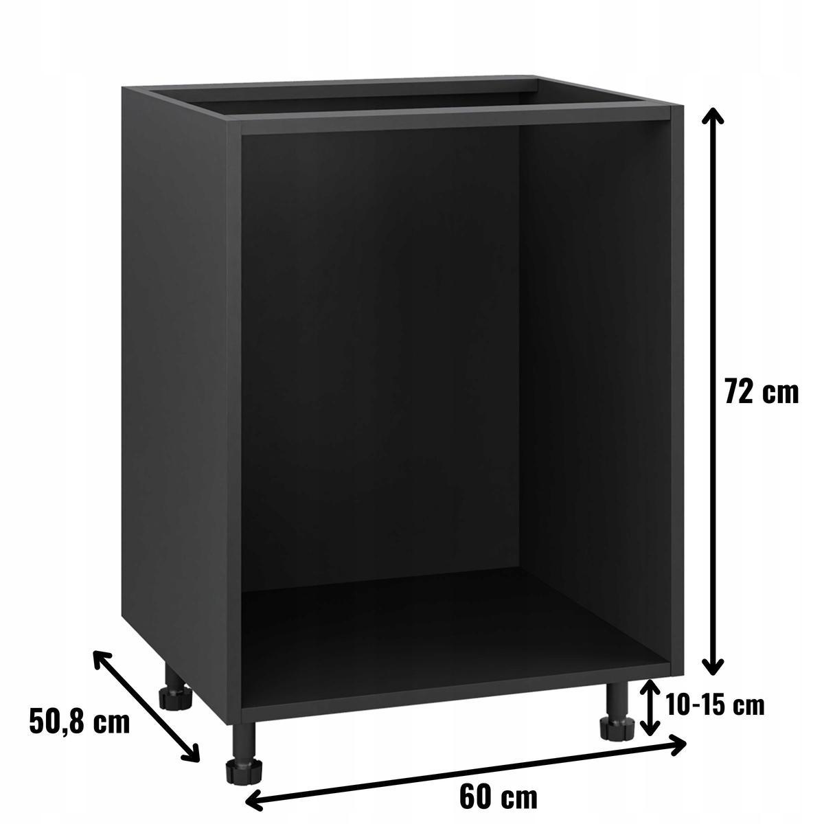 Korpus szafka kuchenna dolna pod szuflady 60x82x50,8 cm z akcesoriami czarny nr. 2