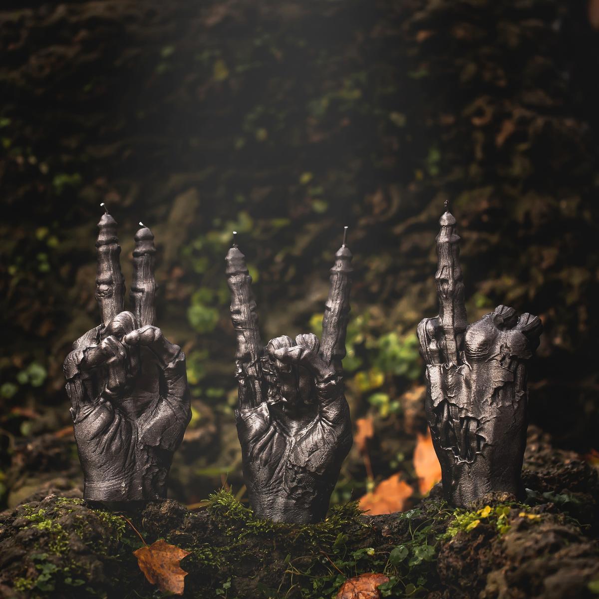 Świeca Zombie Hand PEACE Black Metallic nr. 1