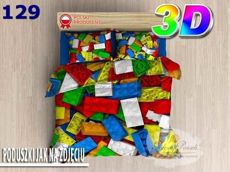 Pościel 3D bawełna satyna 160x200cm KLOCKI LEGO nr. 3