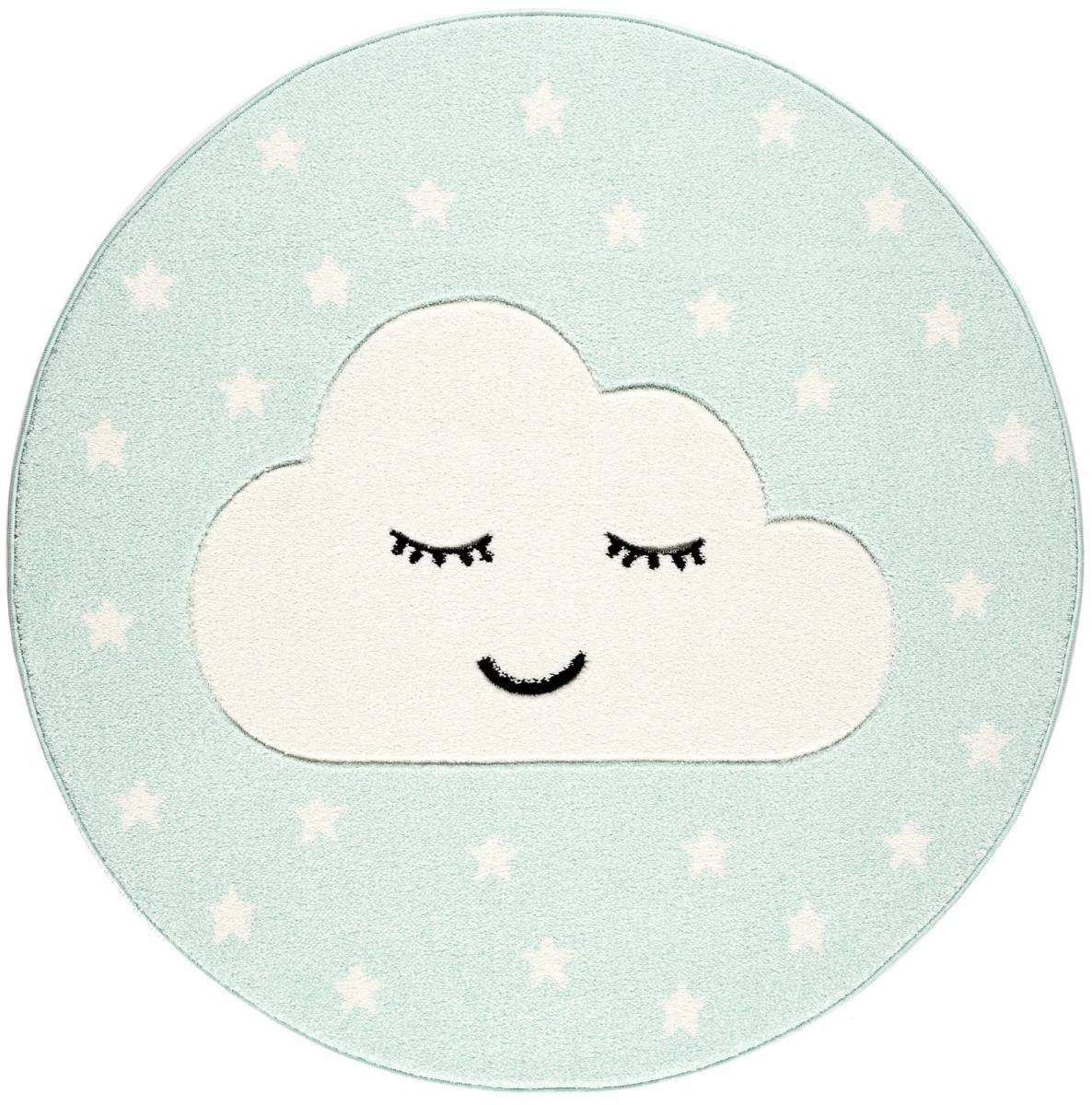 Dywan dziecięcy Smile Cloud Mint 160 cm do pokoju dziecięcego miętowy z chmurką nr. 2