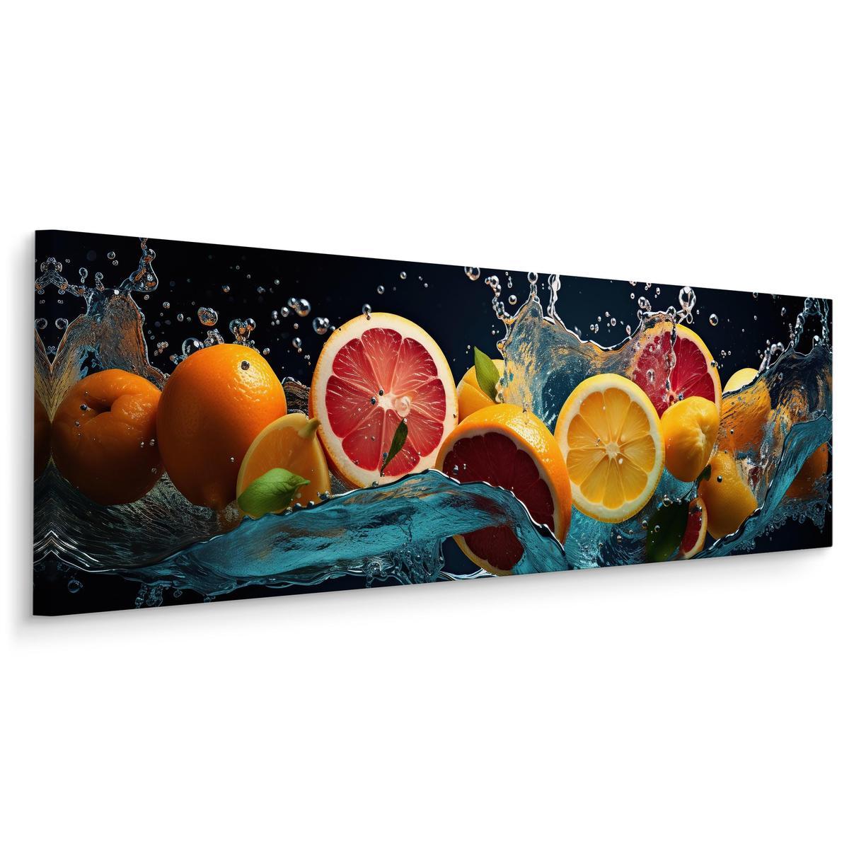 Obraz Panoramiczny Do Kuchni Owoce CYTRUSY Abstrakcja Efekt 3D 145x45cm nr. 1