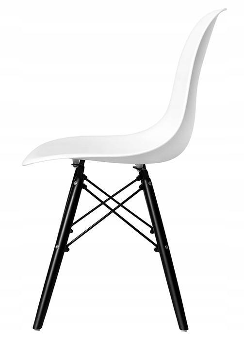 Zestaw 4 szt krzeseł 46x82x53 cm nowoczesne milano black dsw białe, nogi czarne do jadalni lub salonu nr. 4