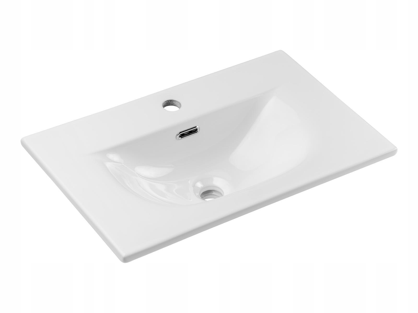 Szafka łazienkowa z umywalką 60x39x57 cm biała wisząca ryflowane fronty drzwi NOVA WHITE do łazienki  nr. 6