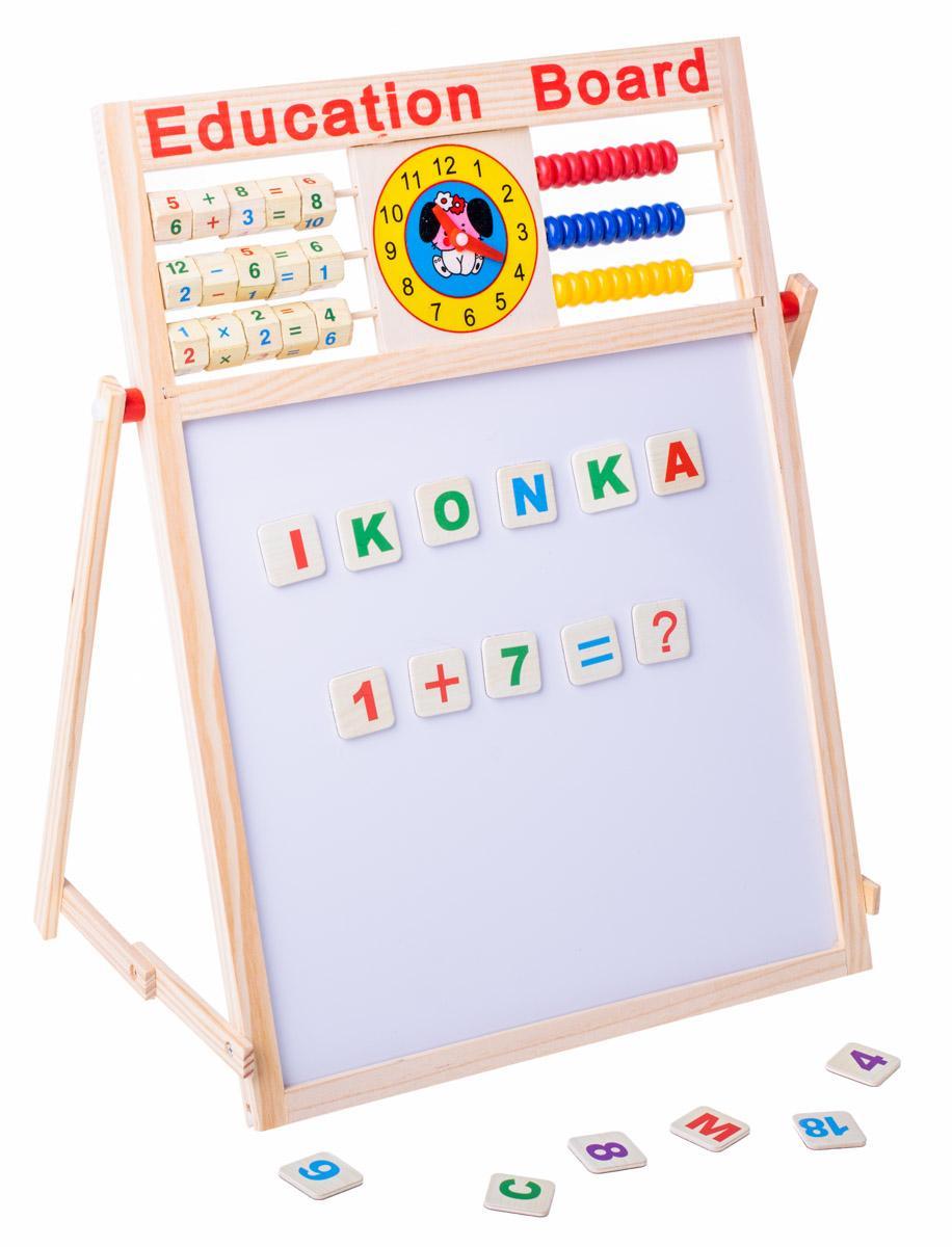 Tablica magnetyczna drewniana edukacyjna dla dzieci liczydło + magnesy 42x32,5 cm nr. 6
