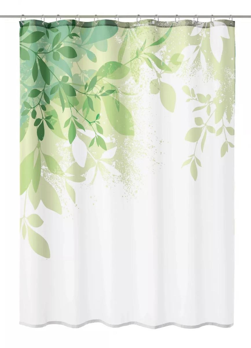 Zasłona prysznicowa zielony 120x200 cm Kleine Wolke Floresta Tekstylna do łazienki nr. 1