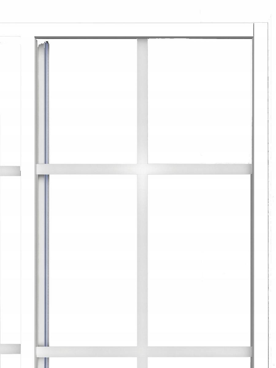 Szklana kabina prysznicowa 80x80 biała LOFT 2x szprosy CE 3 Full Screen