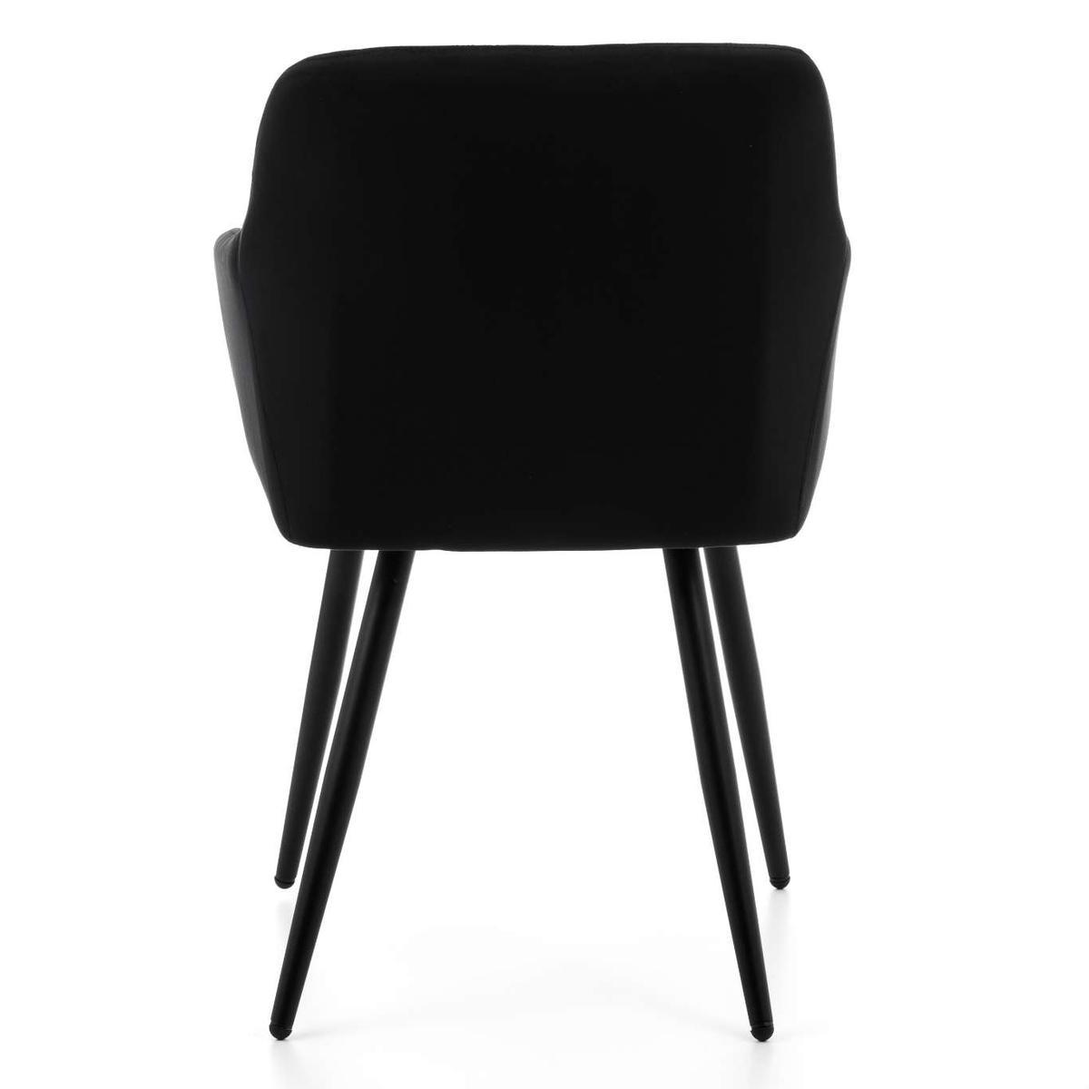 Krzesło ORTE czarne tapicerowane welurowe pikowane do jadalni lub salonu nr. 8