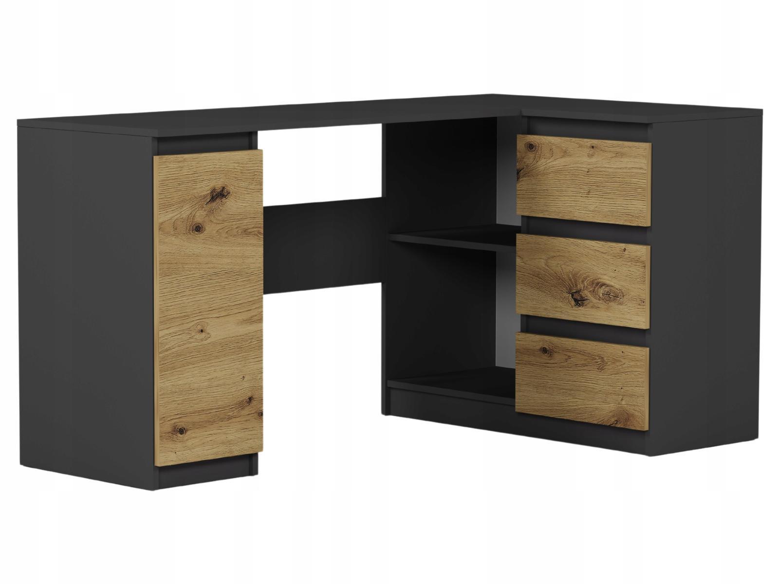  Biurko MODERN 150x76x87 cm z szufladami, półkami i szafką do sypialni i salonu antracyt/artisan nr. 1