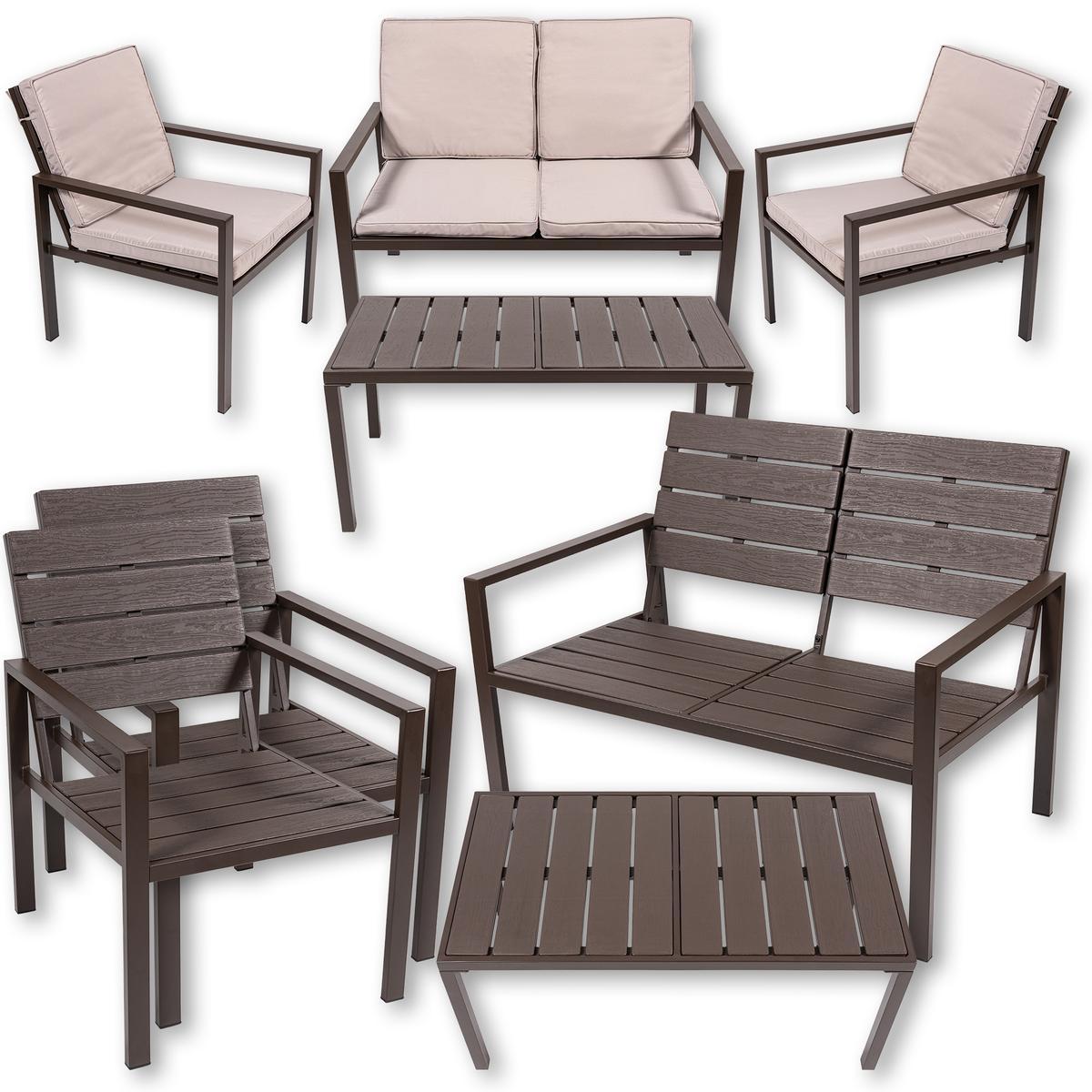 Zestaw mebli ogrodowych kanapa stół krzesła ogrodowe Heckermann® AC-WS008-1 nr. 1