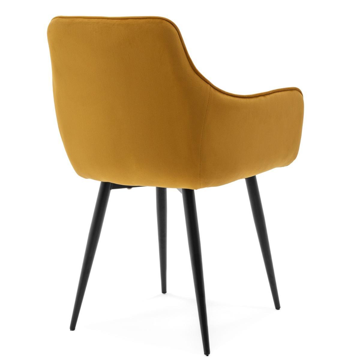 Krzesło QUATTRO w kolorze curry tapicerowane welurowe velvet aksamit do jadalni lub salonu  10 Full Screen