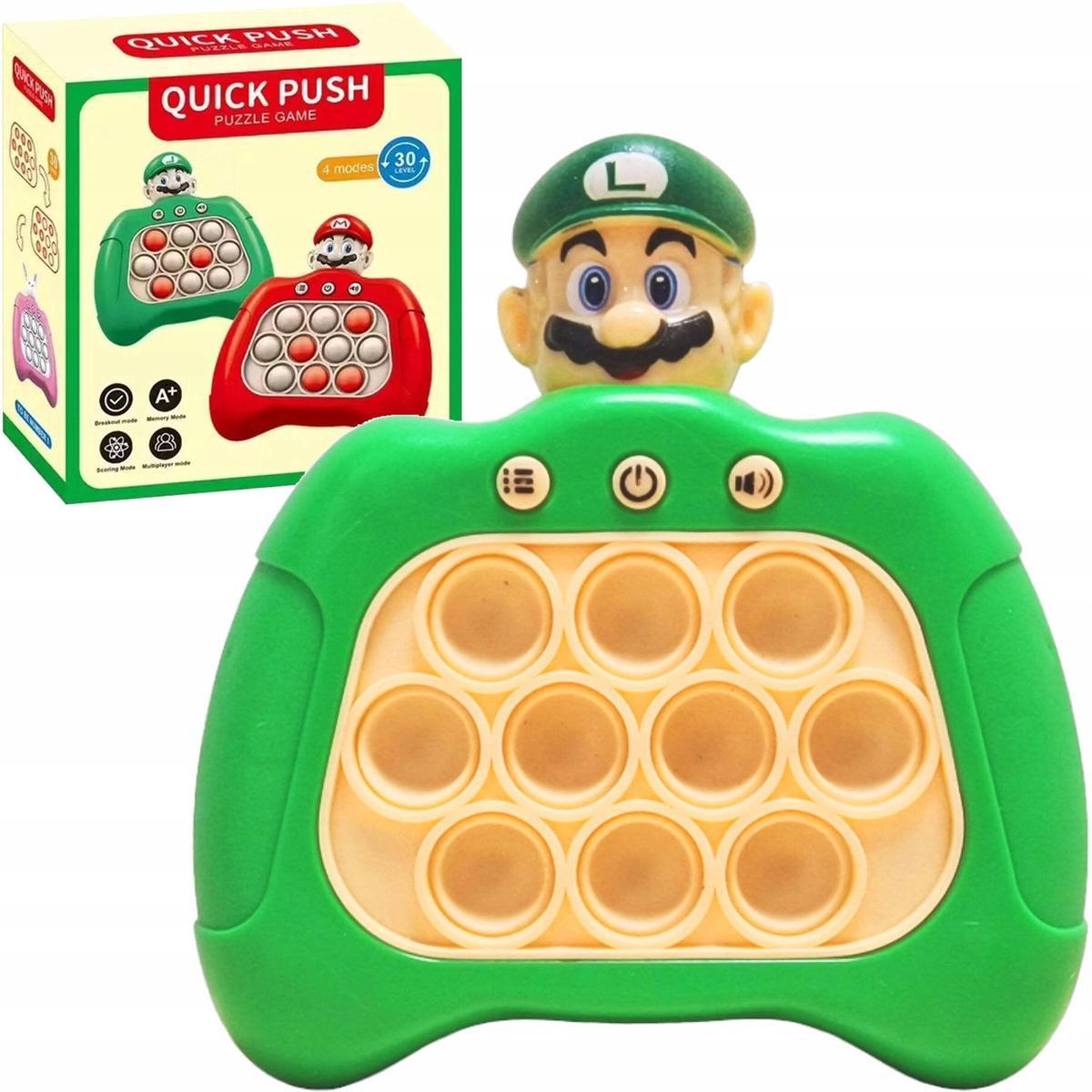 Gra elektroniczna zręcznościowa Pop It konsola push Super Mario Luigi zielone nr. 1
