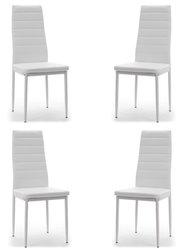Zestaw 4 szt krzesło FADO białe tapicerowane ekoskóra do jadalni