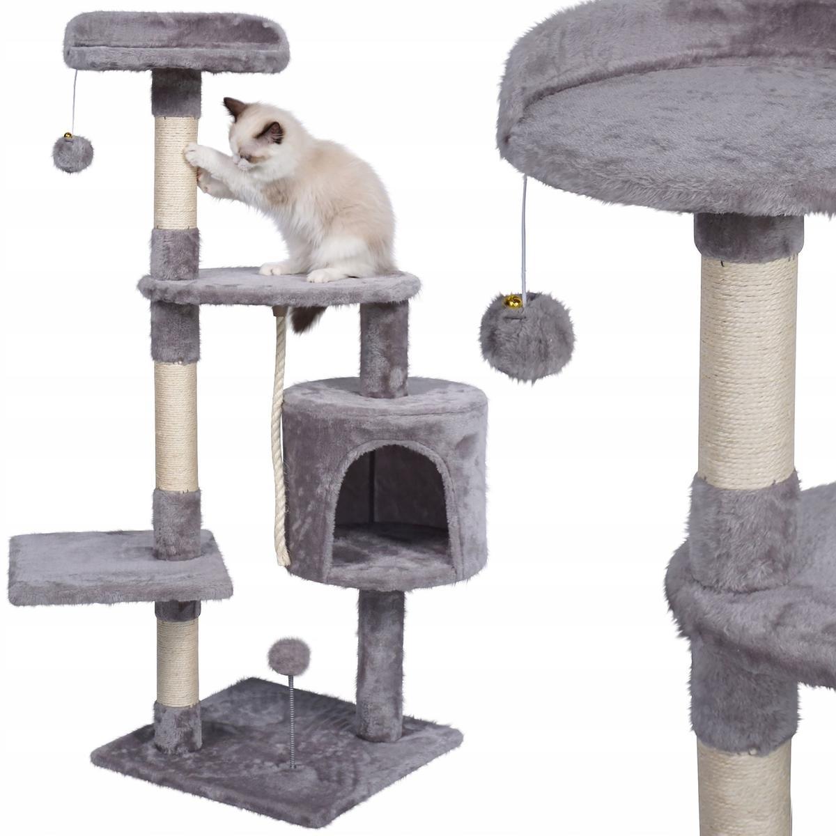 Drapak dla kota 39x110 szary wieża legowisko zabawka dla zwierząt nr. 1