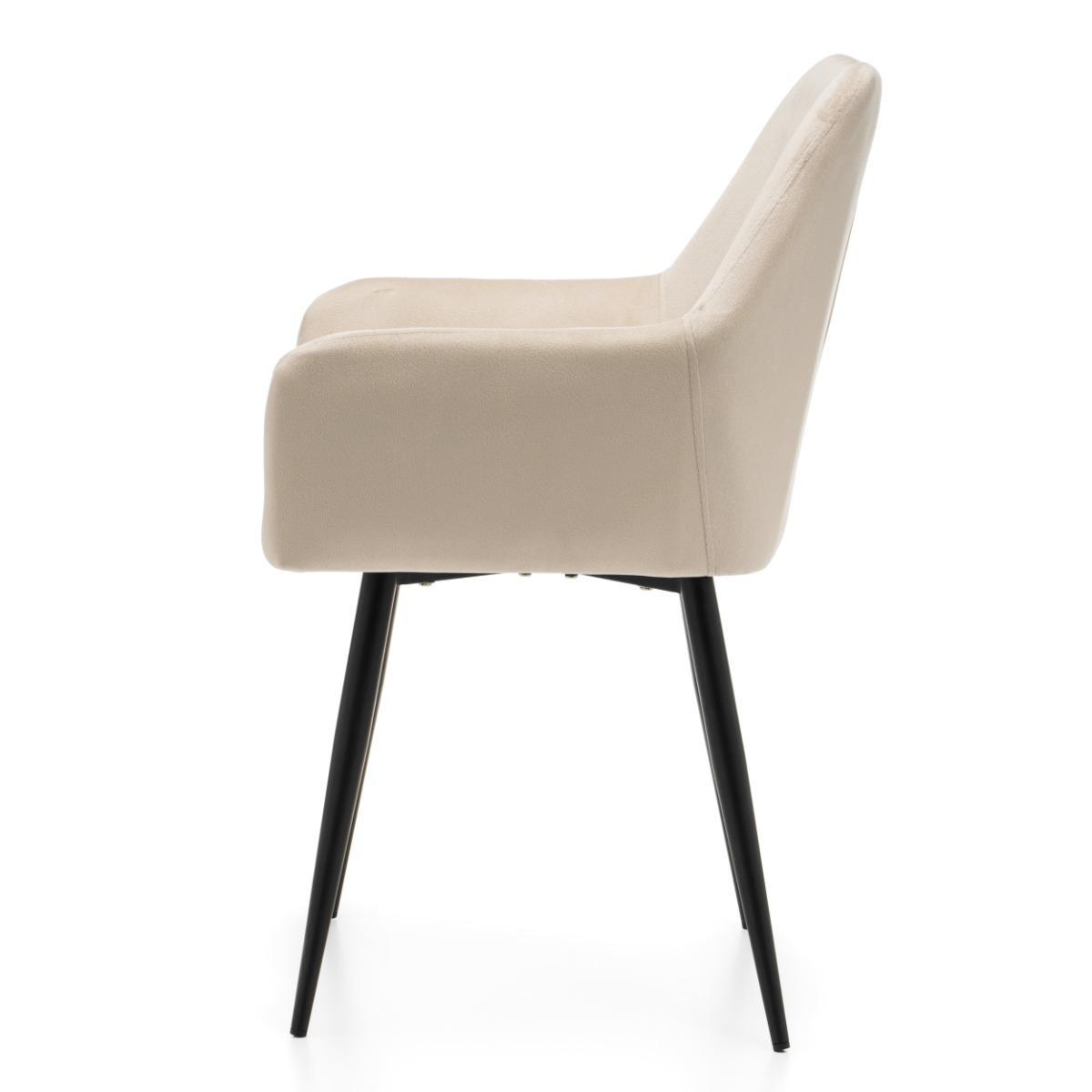Krzesło IVO 55x88x56 cm tapicerowane welurem pikowane do jadalni lub salonu beżowe nr. 6