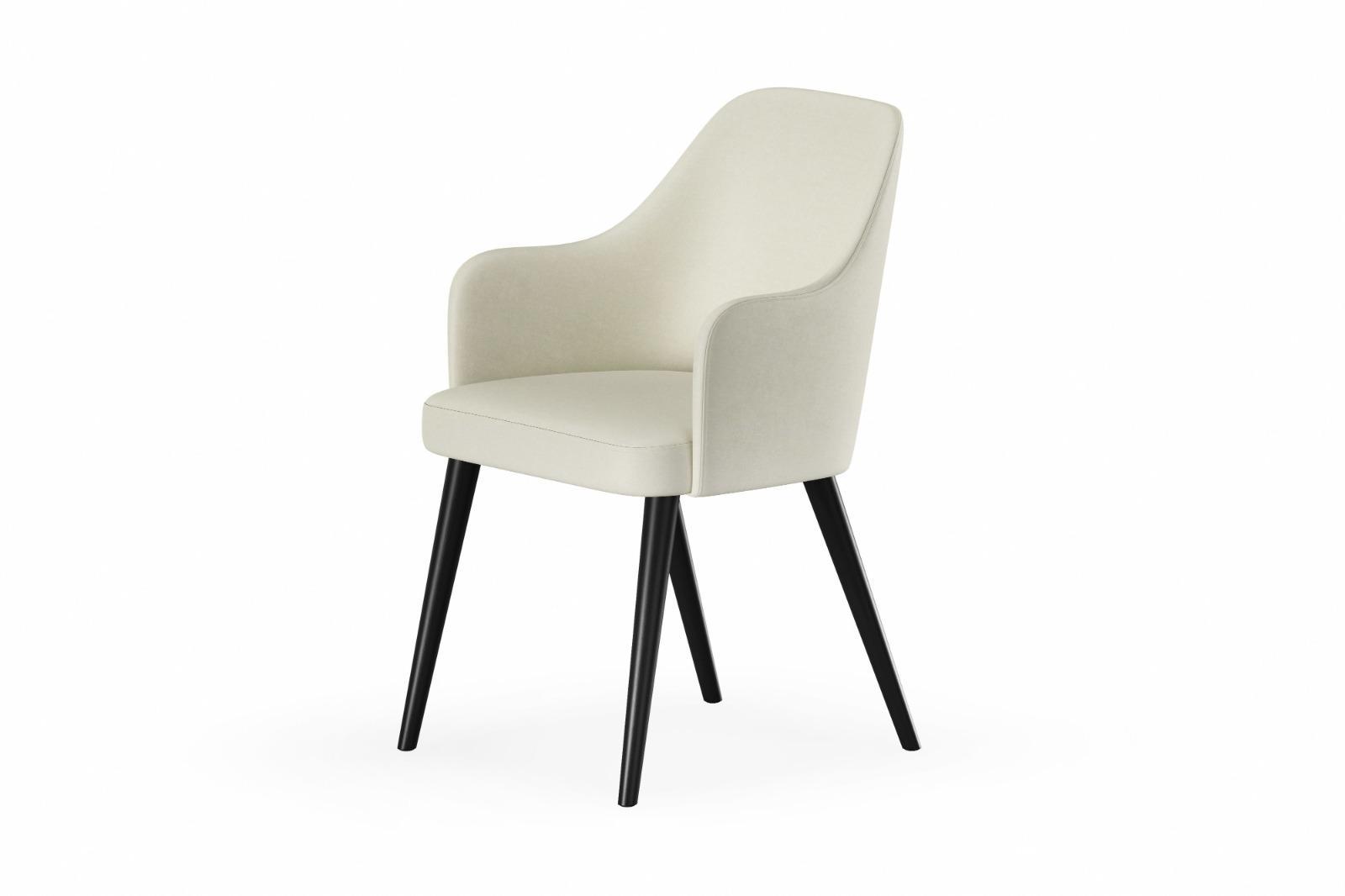 Krzesło tapicerowane KR-9 53x83x49 cm DELUXE Ivory 53 do jadalni kremowy nr. 2