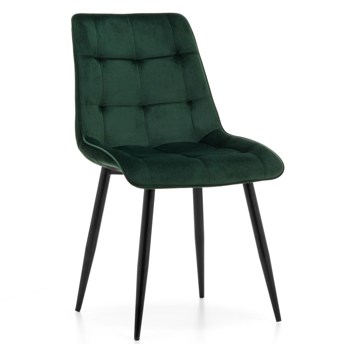 Krzesło CHIC zielone tapicerowane welurowe aksamit do jadalni lub salonu  nr. 1