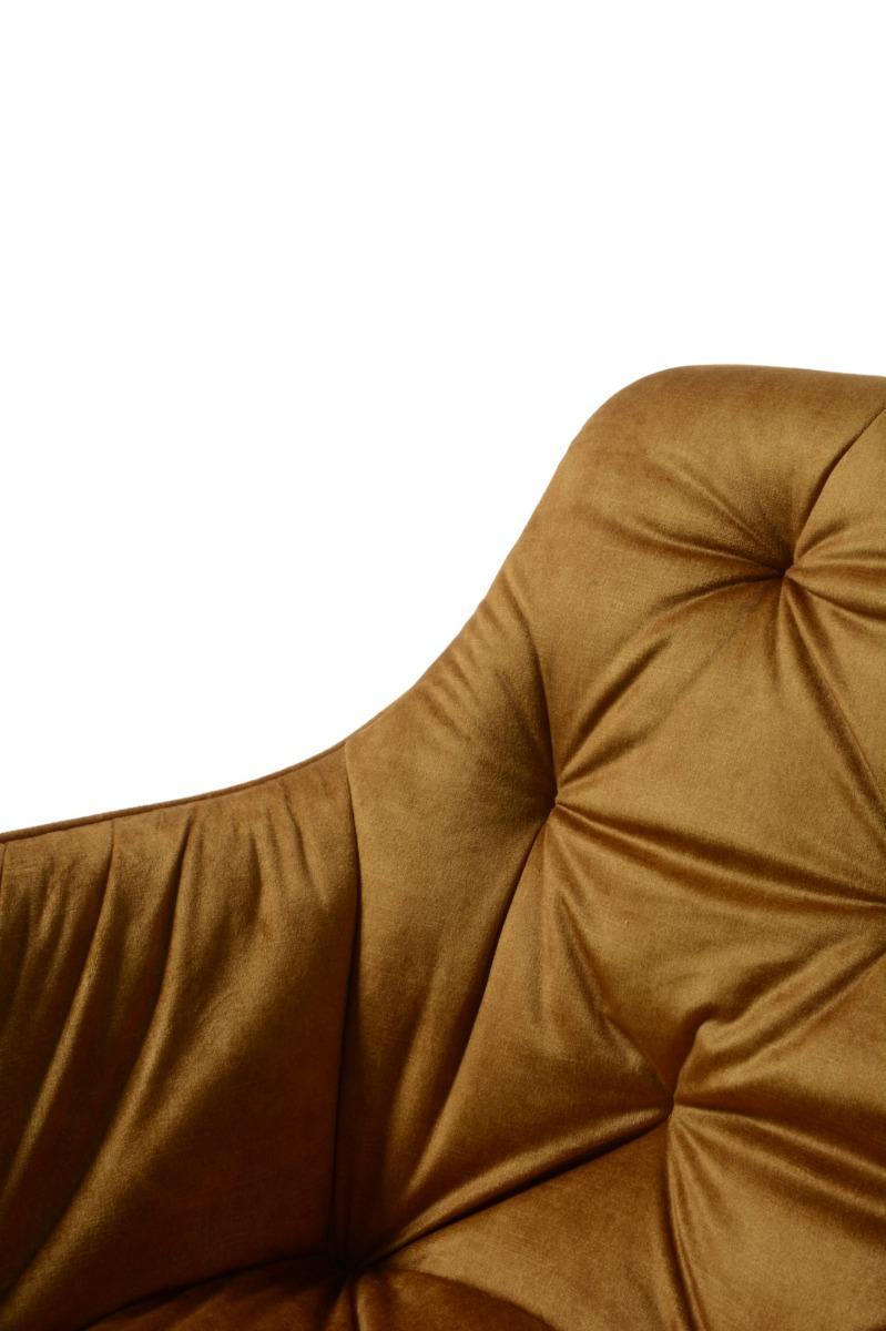 Krzesło Houston 57x85x59 cm pikowane tapicerowane welur koniak nogi czarne nr. 3