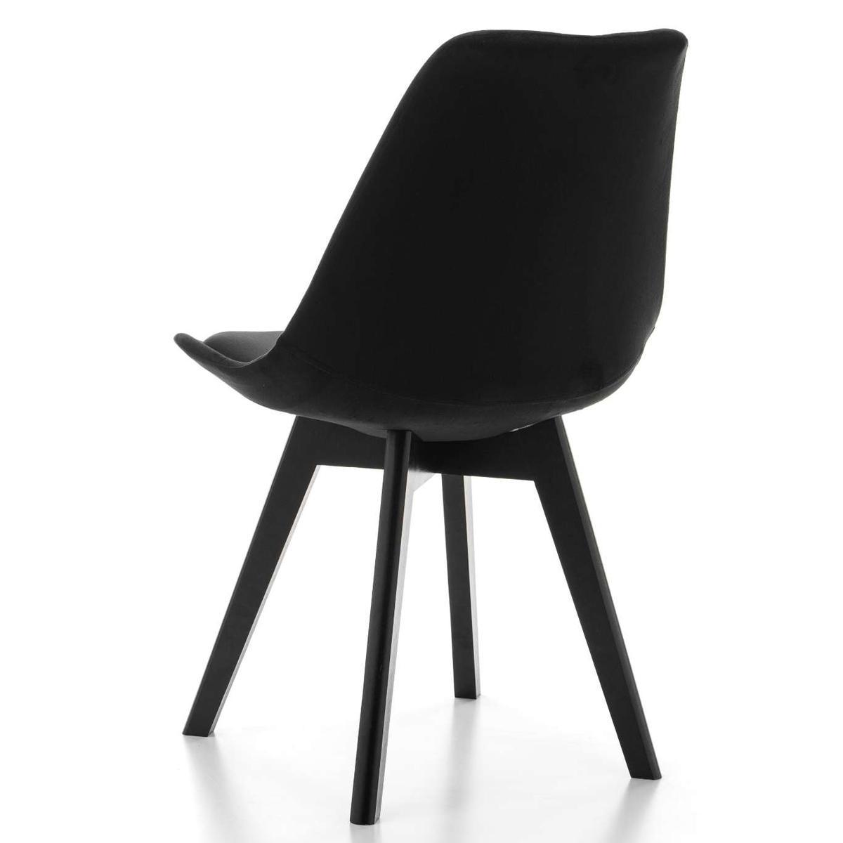 Krzesło DUBLIN czarne welurowe czarne nóżki z poduszką do jadalni lub salonu nr. 7