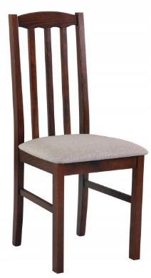 Krzesło BOS 12 40x43x96 cm z drewna litego tapicerowane do jadalni brązowe beżowe obicie nr. 1