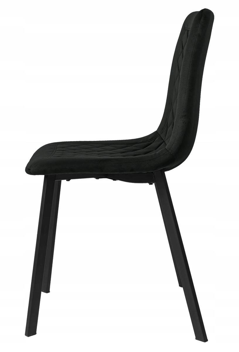 Krzesło welurowe 44x88x41 cm CURTIS VELVET tapicerowane czarny aksamit czarne nóżki do jadalni lub salonu 3 Full Screen