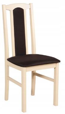 Krzesło BOS 7 40x43x96 cm z drewna litego do jadalni naturalne z brązowym siedzeniem  nr. 1