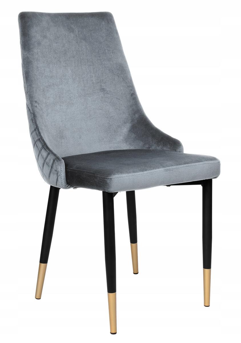 Krzesło tapicerowane Dexter 48x93x58 cm Velvet szary na czarnych nóżkach do jadalni lub salonu nr. 2