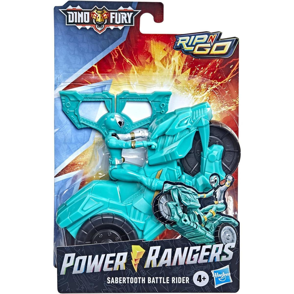 Figurka power rangers dino fury rip n go sabertooth battle rider zielony ranger dla dziecka 1 Full Screen