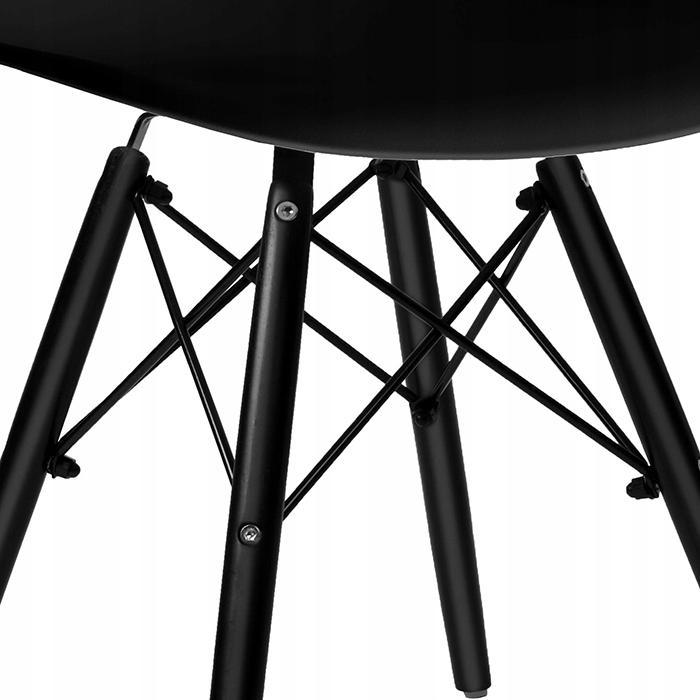 Zestaw 4 szt krzesło nowoczesne milano 46x82x53 cm Black DSW czarne na czarnych nogach do jadalni lub salonu  6 Full Screen