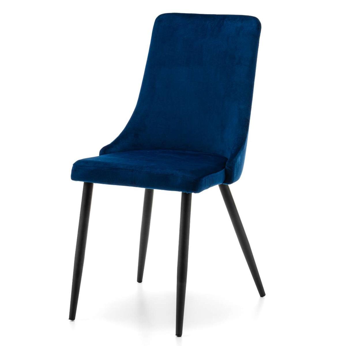 Krzesło UNO granatowe tapicerowane welurem do jadalni lub salonu nr. 4