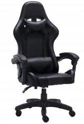 Fotel obrotowy Remus 66x115x62 cm czarny krzesło do biura 