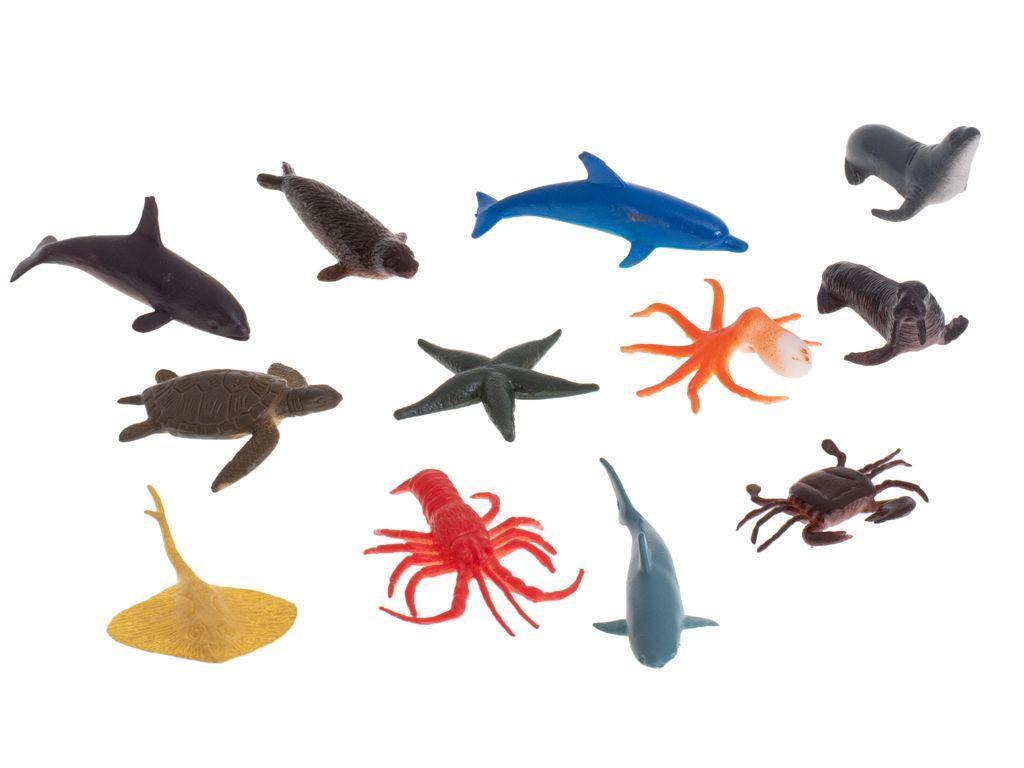 Figurki zwierzęta morskie dzikie zagrodowe dinozaury zestaw mix 48sztuk nr. 3