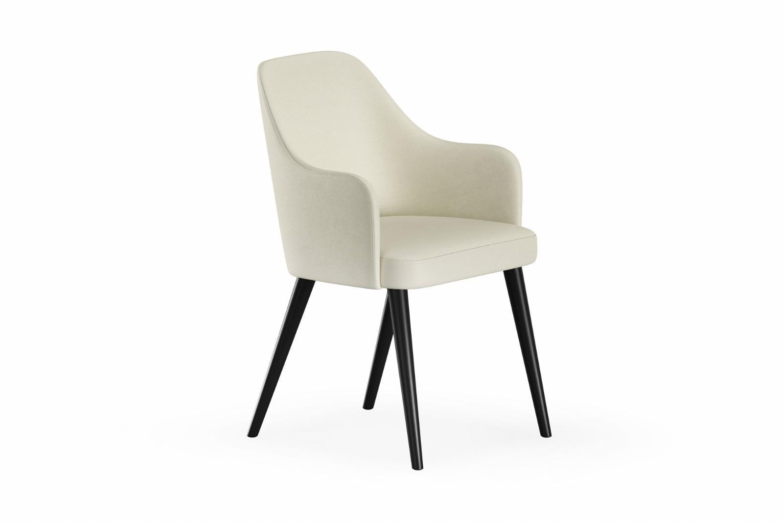 Krzesło tapicerowane KR-9 53x83x49 cm DELUXE Ivory 53 do jadalni kremowy nr. 3