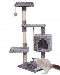 Drapak dla kota 39x110 szary wieża legowisko zabawka dla zwierząt - Miniaturka zdjęcia nr 6