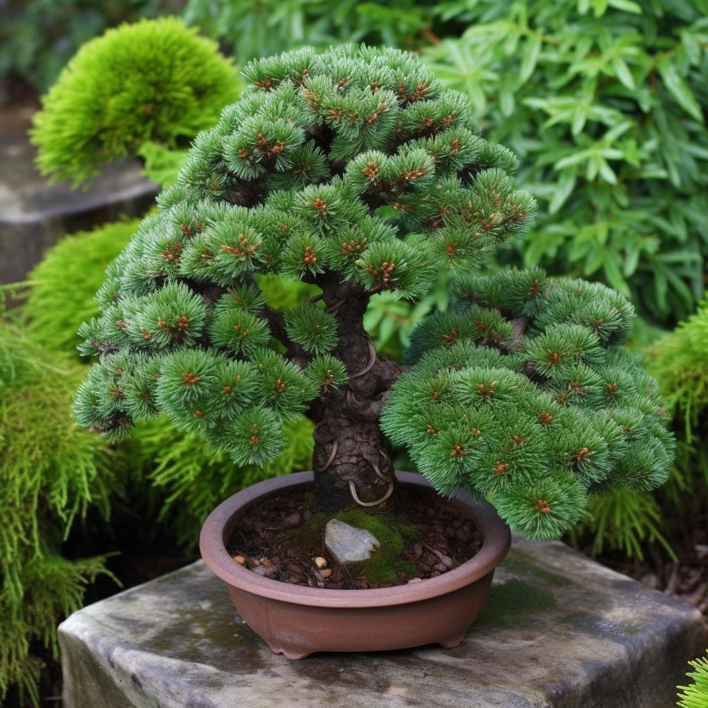 Zestaw do uprawy Szydlica Japońska egzotyczne drzewo Bonsai roślina - komplet 5 nasion doniczka podłoże nr. 3