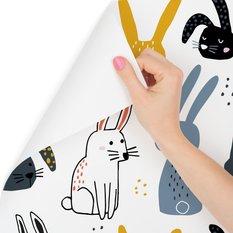 Tapeta króliczki zwierzęta kropki pokój dziecięcy  - Miniaturka zdjęcia nr 1