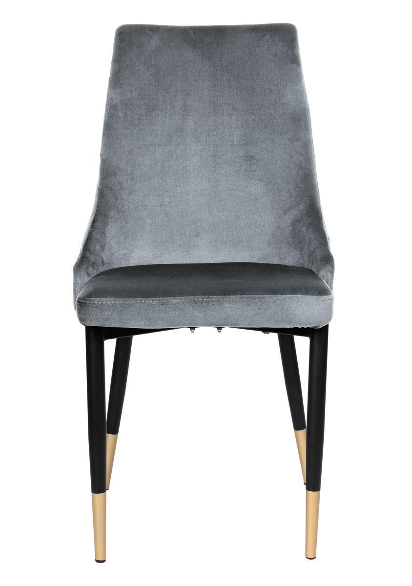 Krzesło tapicerowane Dexter 48x93x58 cm Velvet szary na czarnych nóżkach do jadalni lub salonu nr. 3