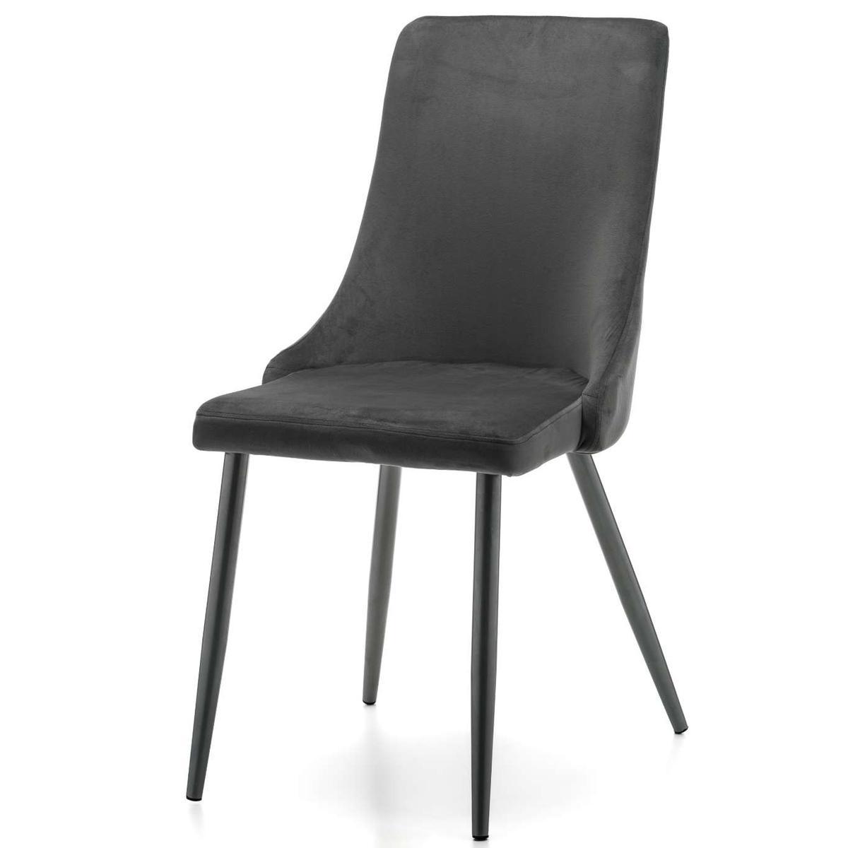 Krzesło UNO szare tapicerowane welurem do jadalni lub salonu nr. 4